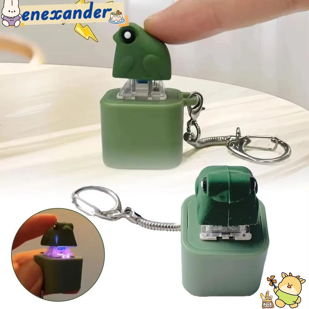 พวงกุญแจกบ EXER Croaking, Stress-Relieving Clicky คีย์บอร์ดปุ่มกบ Croaking Fidget ของเล่น, บรรเทาความเครียดพร้อมไฟสีสันพวงกุญแจ Fidget แบบชาร์จไฟได้สําหรับเด็กผู้ใหญ่
