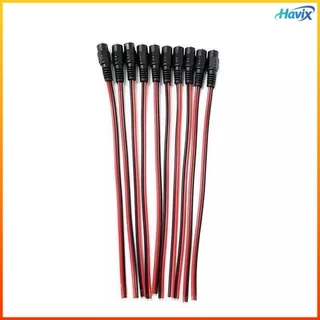 Havix DC5.5 * 2.1สายไฟตัวผู้และตัวเมียการตรวจสอบสายไฟ LED DC สายไฟสีแดงและสีดำ
