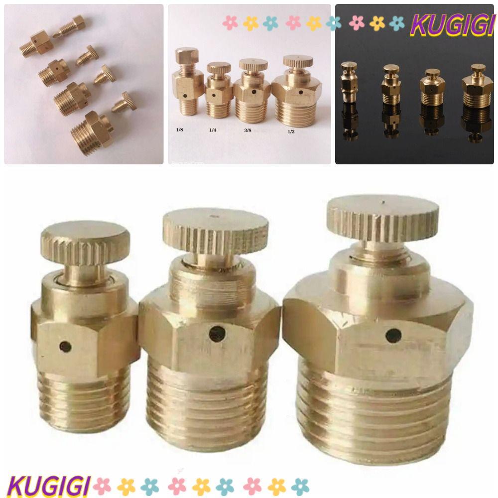 KUGIGI 1 ชิ้นวาล์วไอเสียแบบแมนนวล, 1/8" 1/4 "3/8" 1/2 "BSP Safety Valve หัวฉีด Air Release Valve, ด้ายชาย PN 1.6 Mpa สําหรับความร้อนระบายอากาศ Vent วาล์ว