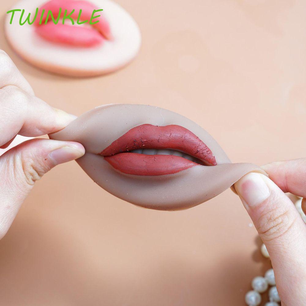 TWINKLE1 Tattoo Practice Lips 3D Lips สีผิวสามเณรซิลิโคน Soft Training Accessories