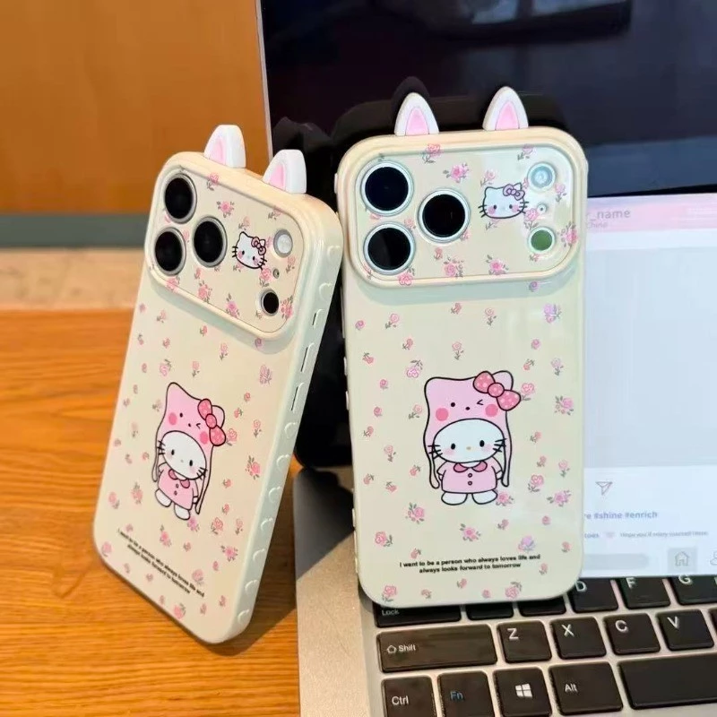 สําหรับ IPhone 17 16 15 14 plus 13 12 11 Pro Max 7 8 plus น่ารัก 3D หูแมว Kitty ใหม่ 17 windows เคสโทรศัพท์ปกอ่อน thumbnail 6