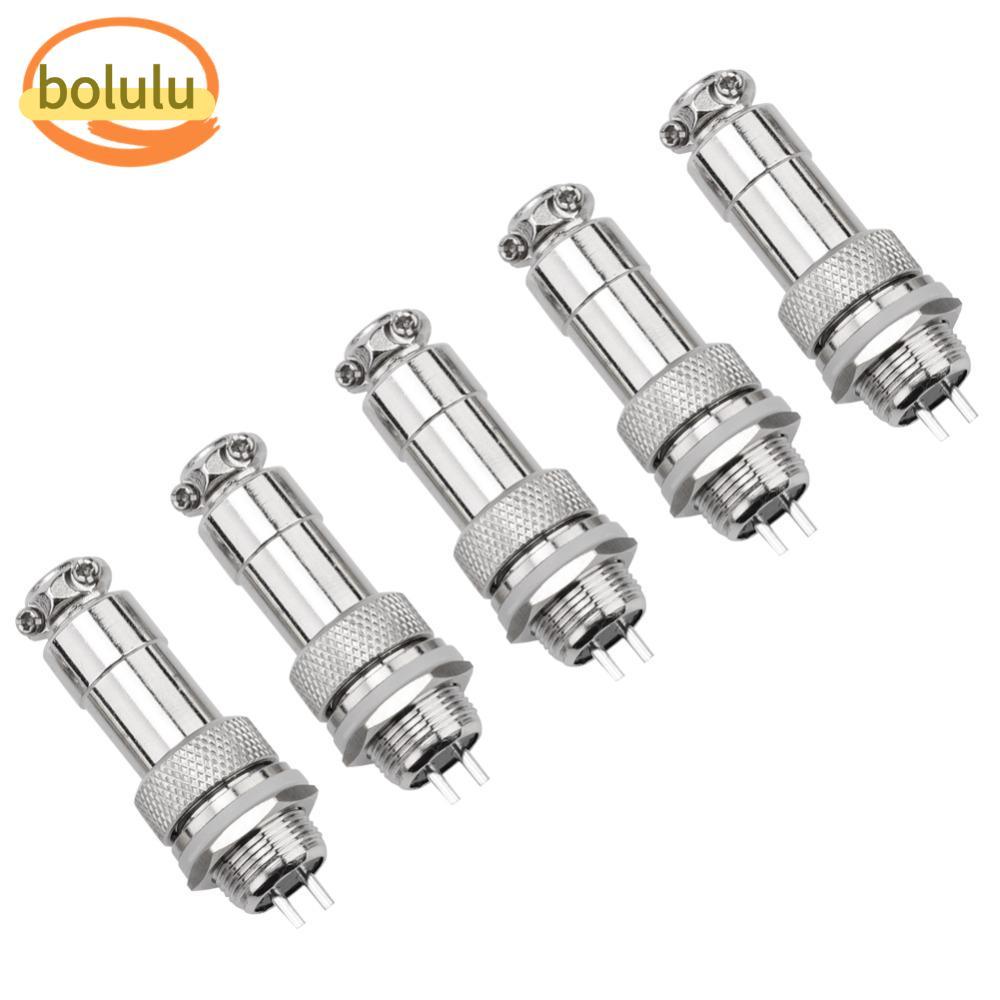 BOLULTH 5Set Aviation Plug, 2Pin GX12 Aviation Plug Socket, ทนทานชายหญิง 125V 5A Plug Socket Connect