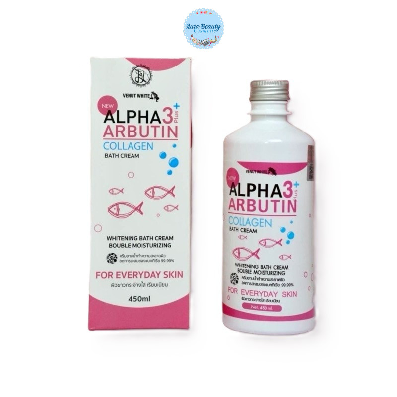 🔺 Alpha 3 Plus Arbutin Collagen Bath Cream 450 ml ครีมอาบน้ํา Alpha 3 Plus Arbutin Collagen