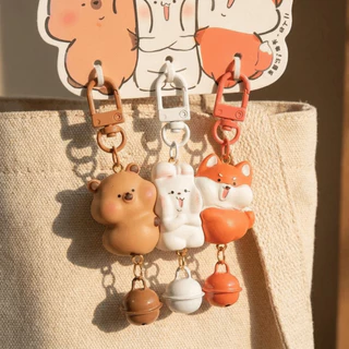 HLAR 3 ชิ้นชุดพวงกุญแจ Snap แม่เหล็ก, การ์ตูนเรซิ่นสัตว์พวงกุญแจ, Charms แม่เหล็กมินิพวงกุญแจชุดของขวัญเพื่อน