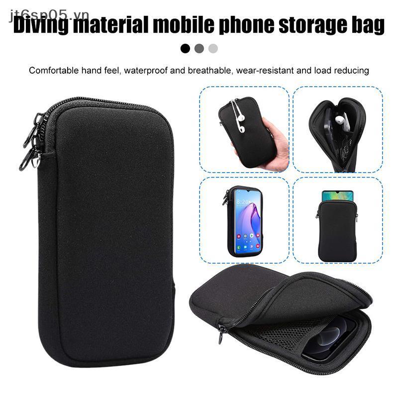 [JTS] Neoprene Phone Pouch Universal Soft Zipper Bag สําหรับสมาร์ทโฟนกันน้ําสําหรับกีฬากลางแจ้ง [VN]