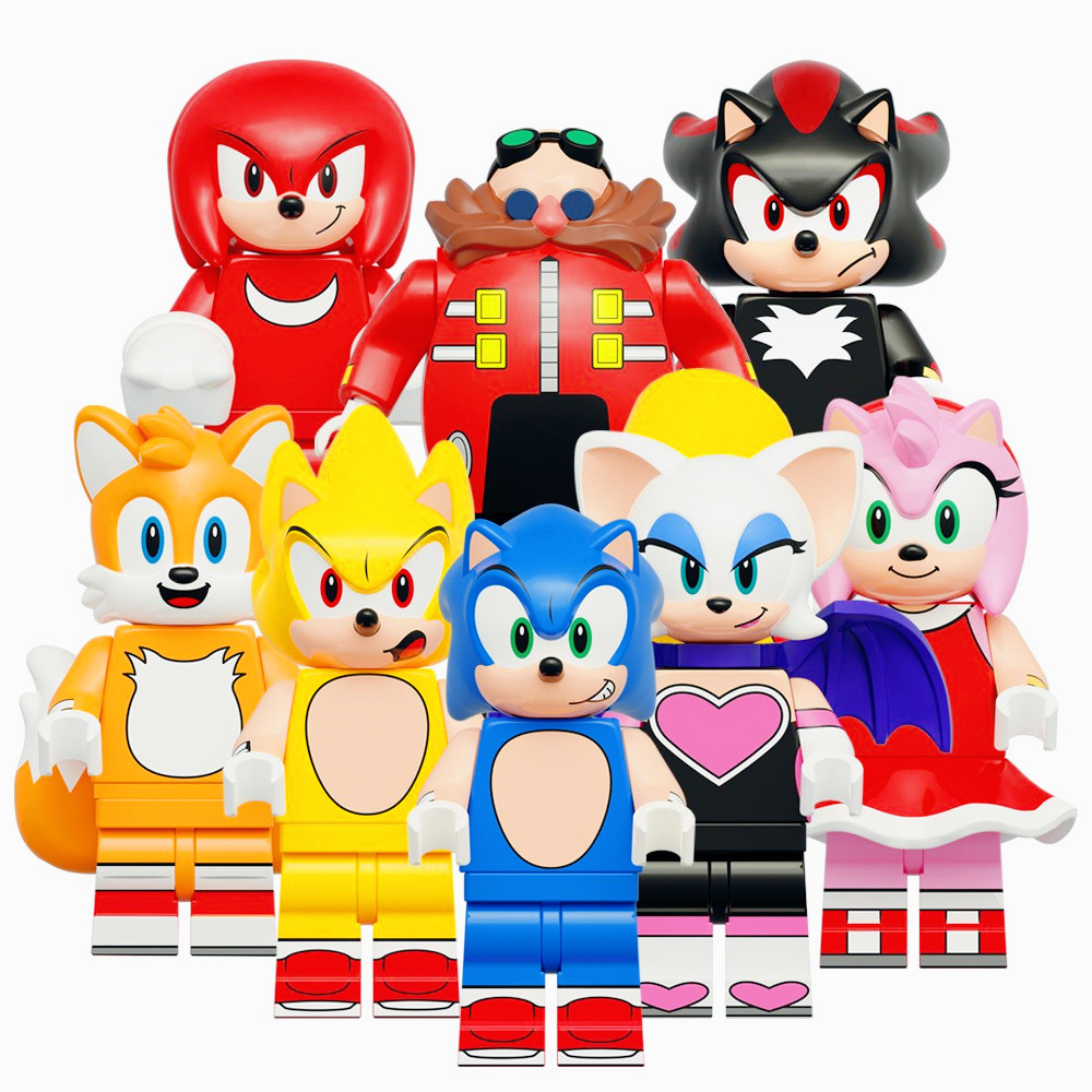 อะนิเมะใหม่ ดร. Eggman Amy Rose Rouge The Bat Nakkurusu Teirusu Silver Building Blocks ของเล่นรูป