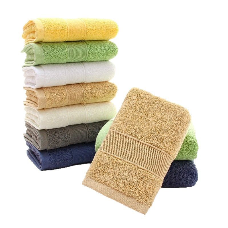 【Ready Stock】 Towel Cotton Cotton Absorbent Adult Face Towel Hotel Plain Towel Y6w3