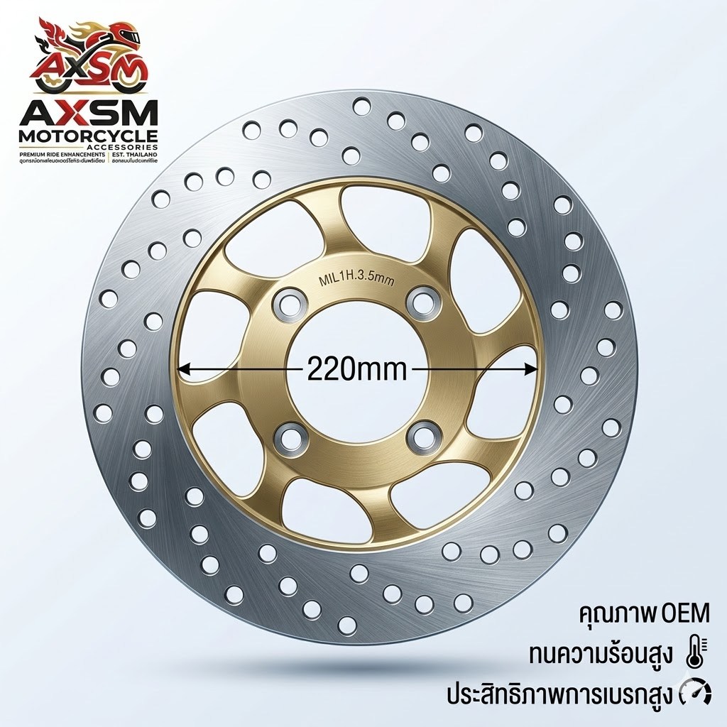 จานดิสเบรคเดิม เวฟ125 จานดิสหน้า เวฟ125r เวฟ125s จานดิสเดิม WAVE125 WAVE100S เวฟ100S เวฟ125X 4รู (22