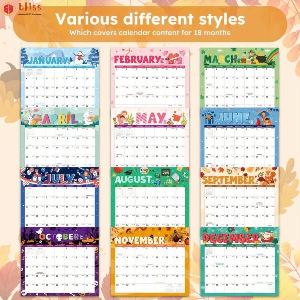 BLLISS ปฏิทินตู้เย็น, ปฏิทินแม่เหล็ก 18 เดือน 2026, การ์ตูนสร้างสรรค์ Jan.2026-Jun.2027 DIY ปฏิทินตู้เย็นสําหรับการจัดวางแผนส่วนบุคคล