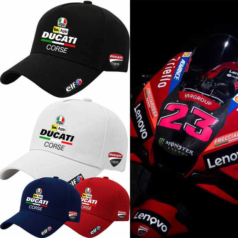 Ducati Corsica Ducati Motorcycle Race Permeter Sun Hat Duck Tongue Kids Versatile Mens and WomensS-5