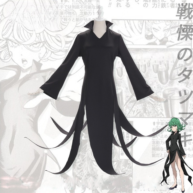 อะนิเมะ ONE PUNCH MAN Tatsumaki อะนิเมะการ์ตูนคอสเพลย์เครื่องแต่งกายฮาโลวีน Carnival Party ชุดหญิงฮา