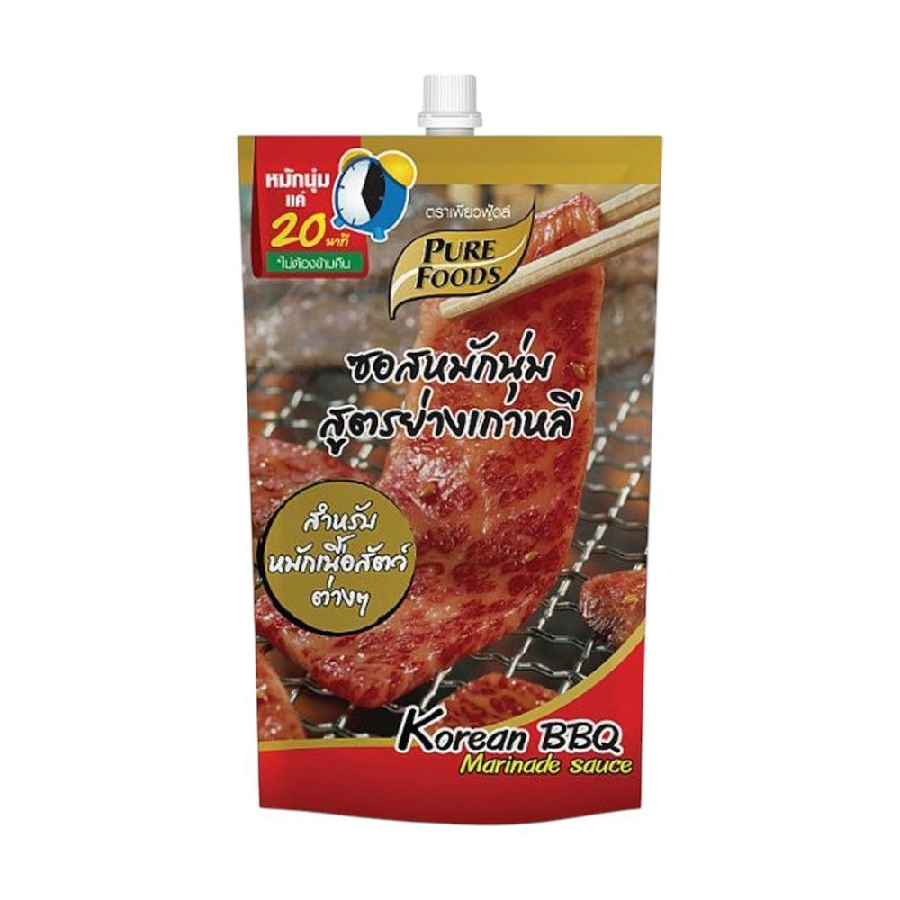 [สินค้าส่งด่วน] พีเอฟ ซอสหมักเนื้อนุ่มสูตรย่างเกาหลี 180 กรัม PURE FOODS KOREAN BBQ MARINADE SAUCE 180 G