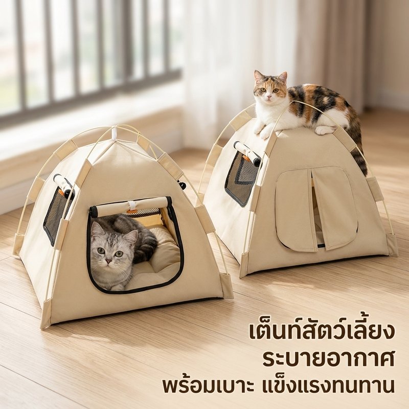 เต็นท์สัตว์เลี้ยง ระบายอากาศ360องศา ถอดล้างได้ง่าย อบอุ่นในฤดูหนาว เหมาะสำหรับแมวสุนัขกระต่าย