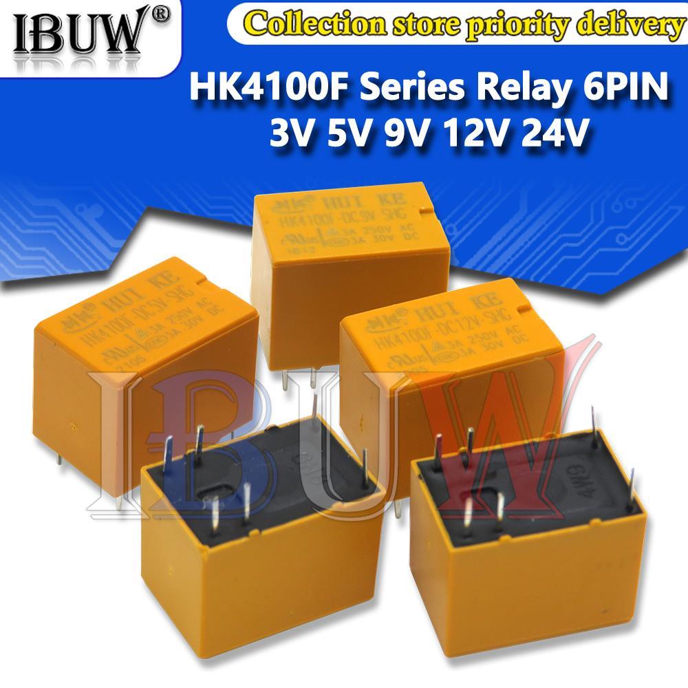 5PCS HK4100F Series รีเลย์ hk4100F-DC12V HK4100F 12V DIP6 3A 250V AC/ 3A 30V DC 3V 5V 9V 24V HK4100f