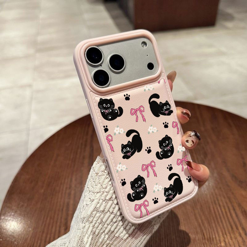แมวผูกโบว์ รุ่นใหม่ สําหรับ iPhone 17 16 15 14 13PRO 12 12pro 11 11pro 14/15plus 17ProMax 17Pro เคสโทรศัพท์กันกระแทก