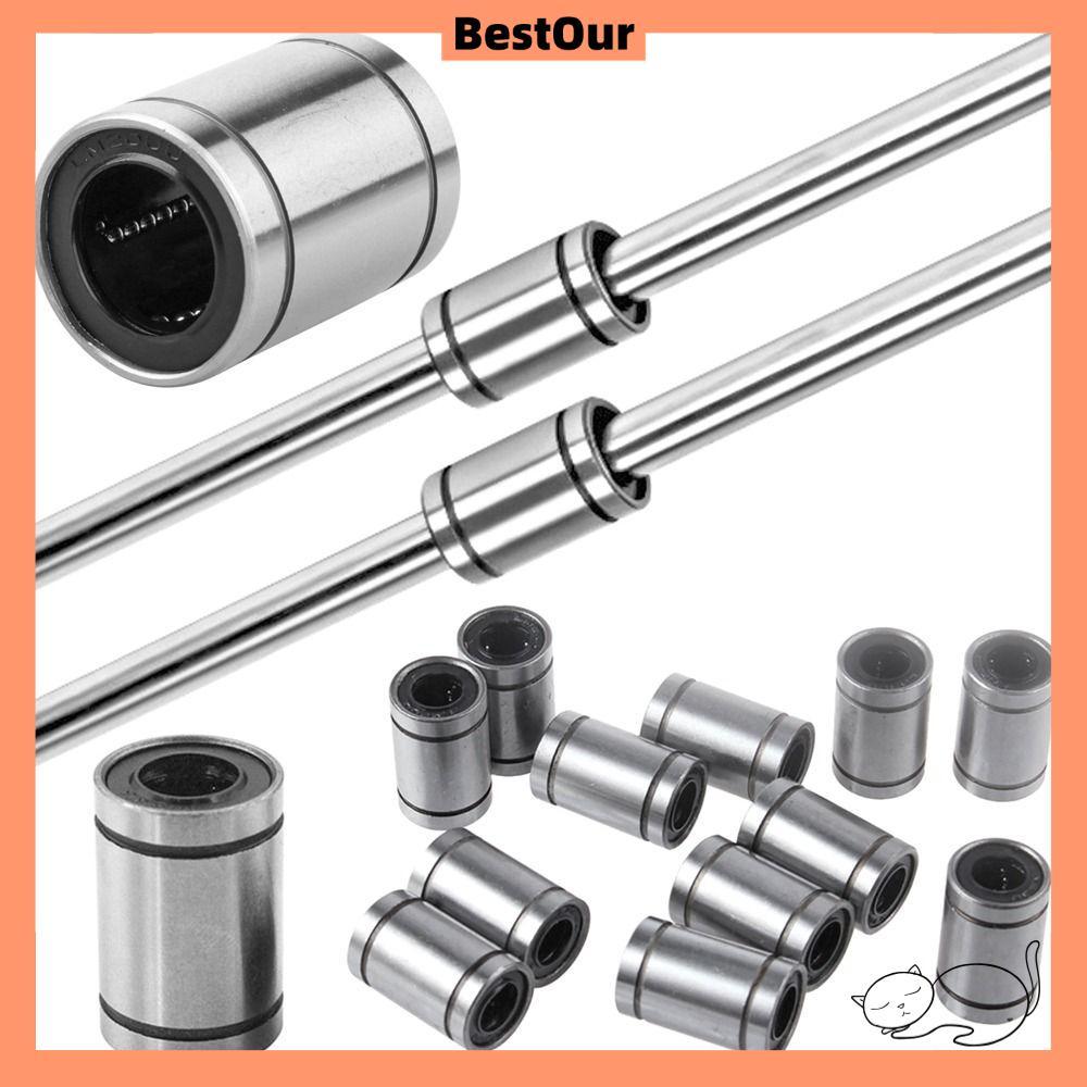 BESTOUR บูชเหล็กโครเมียมสําหรับเครื่องพิมพ์ CNC Part LM3UU LM4UU LM5UU LM6UU