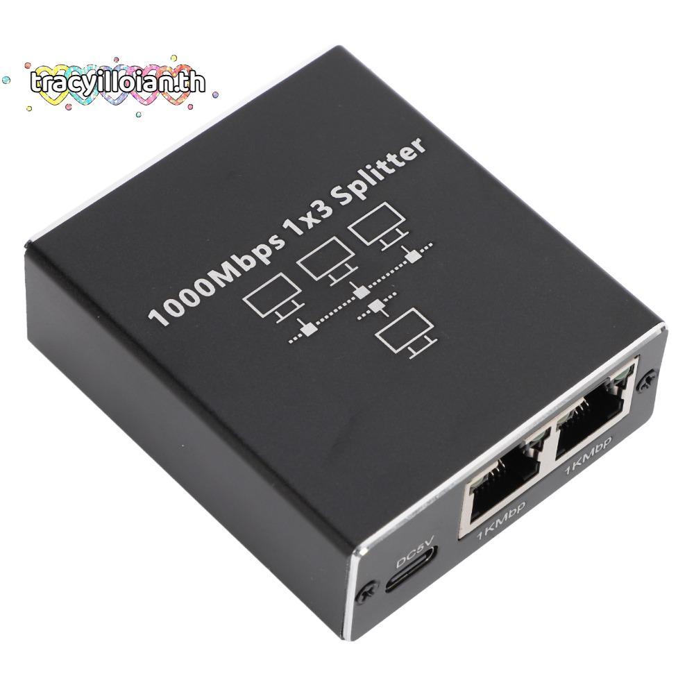 TRACYILLOIAN Ethernet Splitter, RJ45 Port 1000Mbps LAN Splitter, Plug and Play 1 to 3 High Speed Int