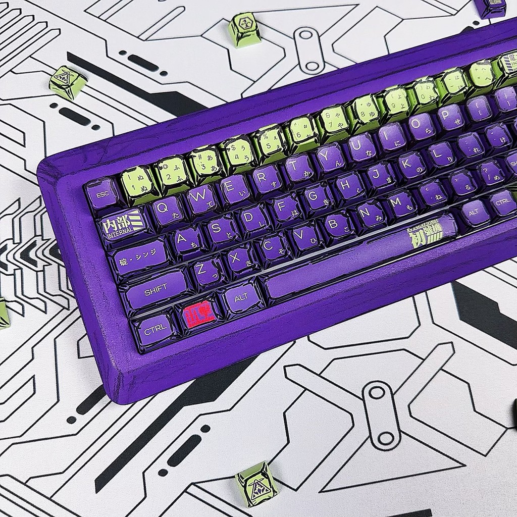 การ์ตูนเครื่องแรก MDA ความสูง Keycap PBT Sublimation เหมาะสําหรับ atk68 Rain 75 Night Devil wooting 