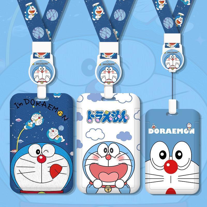 ที่ใส่บัตรโดราเอมอนน่ารัก สายคล้องคอ สำหรับนักเรียน นักศึกษา ที่ใส่บัตรประจำตัว บัตรอาหารบนรถบัส เด็ก ๆ คุณภาพสูง