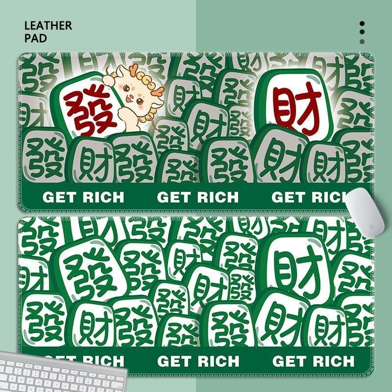 Fortune Mahjong Mouse Pad ขนาดใหญ่ที่ไม่ซ้ํากันแผ่นรองโต๊ะที่กําหนดเองหอพักโน้ตบุ๊คแป้นพิมพ์ Pad Wri
