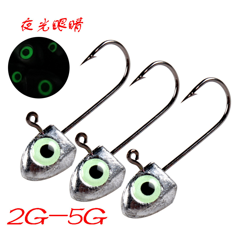 ((55 ชิ้น) Fisheye Lure Hook Root ตกปลาตะกั่ว Hook บาง Hook Strip Soft Worm Hook 2g-5g Blackhead Mic