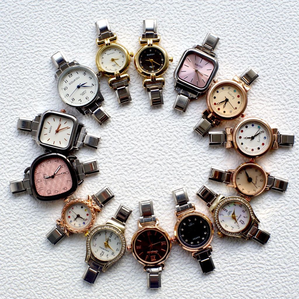 Link Watch ieke สร้อยข้อมือร้อยนาฬิกาขายส่งเพชร diy โมดูลสุภาพสตรีนาฬิกาควอตซ์ฝัง AAH6