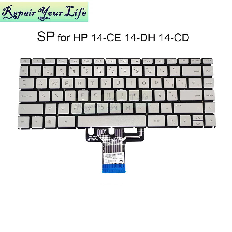 FZSP/LA สเปนละติน Backlit คีย์บอร์ดโน้ตบุ๊คไม่มีสําหรับ HP Pavilion x360 14-CE 14-DH 14-cd 14m-cd 14