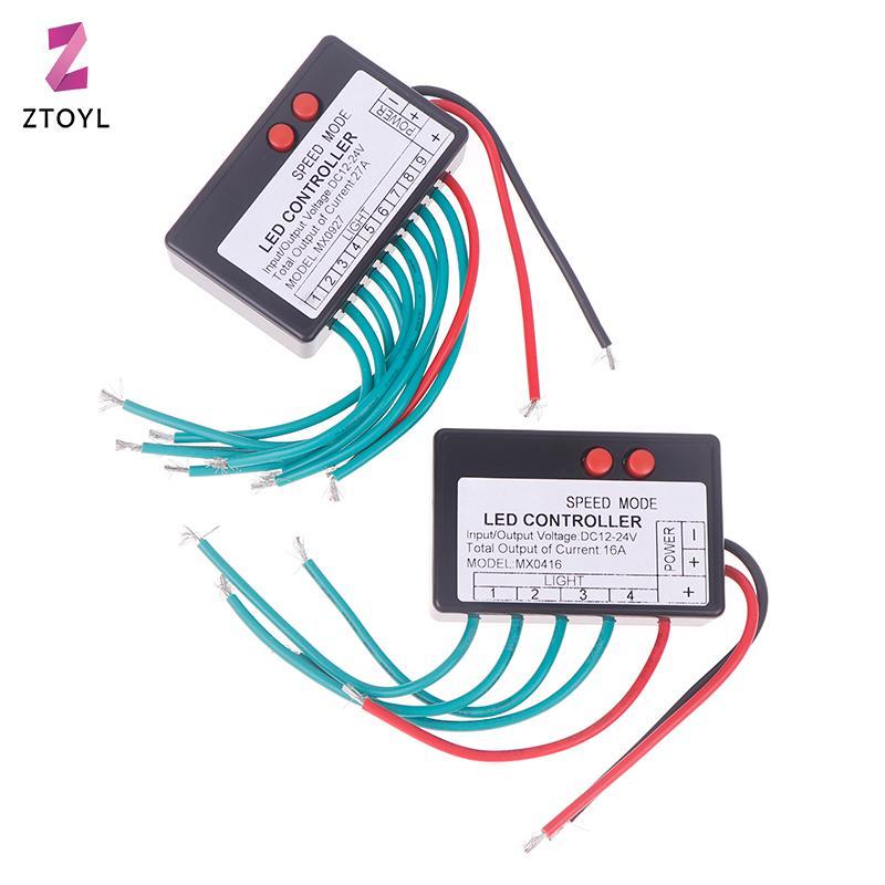 [ZTO-t] 12V-24V 4CH 9CH Single Color Led Strip Light Controller Jump Water Burst Flash Horse Sign Lu