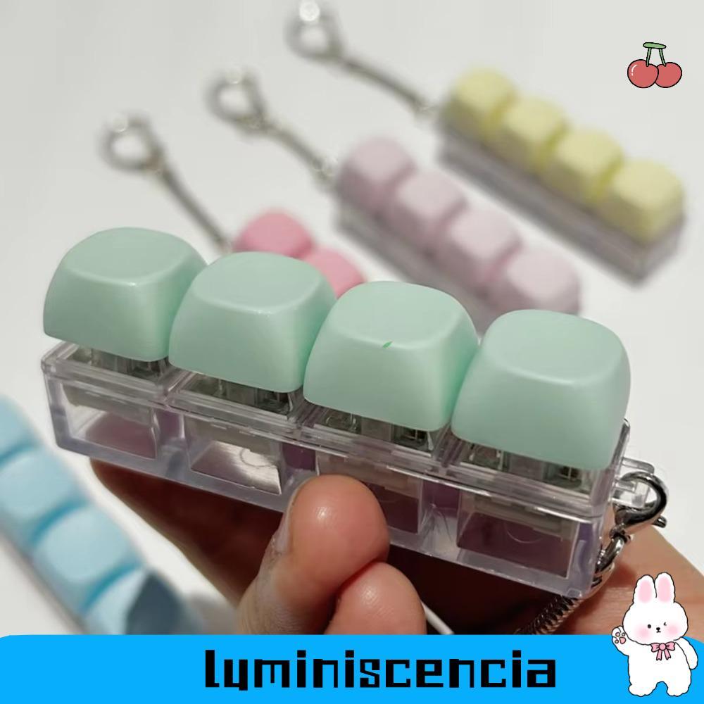 LUMINESCIA Keycap Pinch Toy, Finger Keyboard Relief Stress Button Keycap, Mechanical 4Keys DIY Pinch