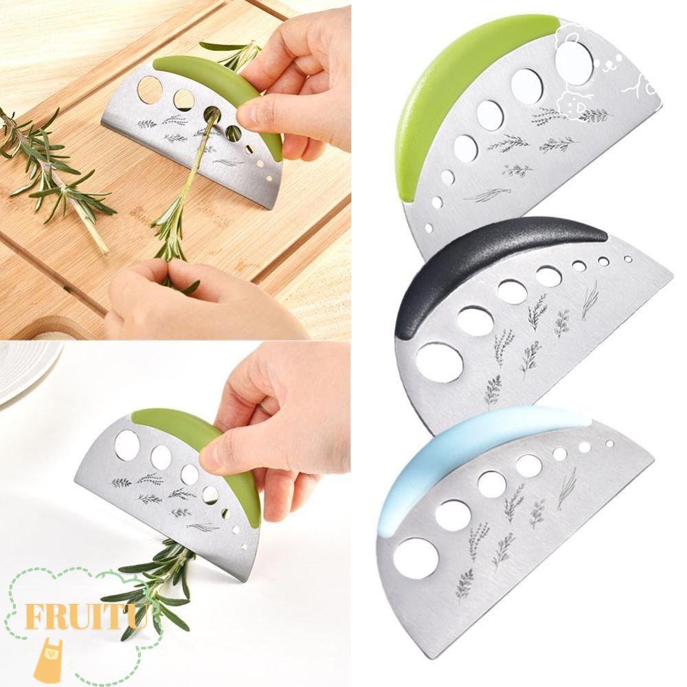 FRUITU เครื่องตัดสมุนไพร Stripper, 7 หลุมสแตนเลสวานิลลาผัก Greens Leaf Remover, 2 in 1 มัลติฟังก์ชั่