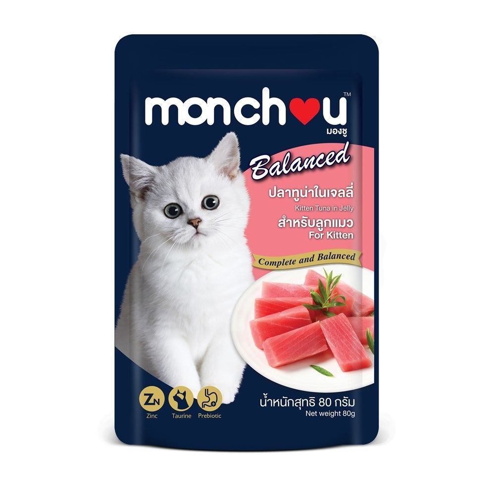 [สินค้าส่งด่วน] มองชู CPB คิทเท่น ทูน่าในเจลลี่ 80 กรัม MONCHOU CPB KITTEN TUNA IN JELLY 80G