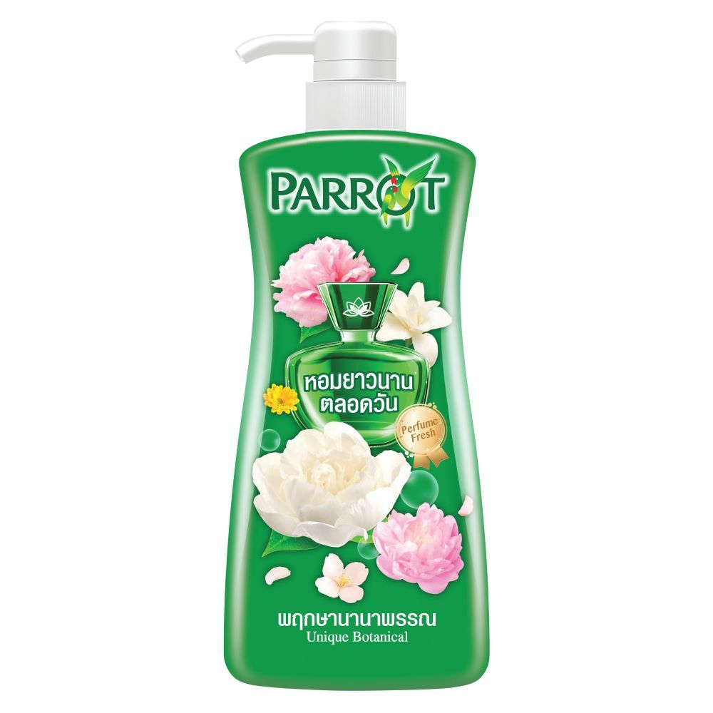 [สินค้าส่งด่วน] แพรอท ครีมอาบน้ำ กลิ่นพฤกษานานาพรรณ เขียว 450 มล. PARROT SHOWER CREAM UNIQUE BOTANICAL GREEN 450 ML.