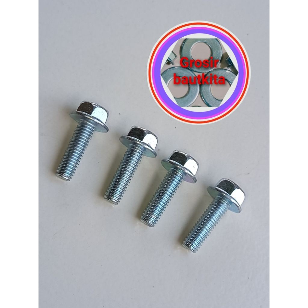 สายฟ้าหน้าแปลน. 10 M6X2O BOLT ด้านหลังเบรค BOLT YAMAHA MIO SMILE / MIO SPORTY / MIO J ETC ยาว 2 ซม. 