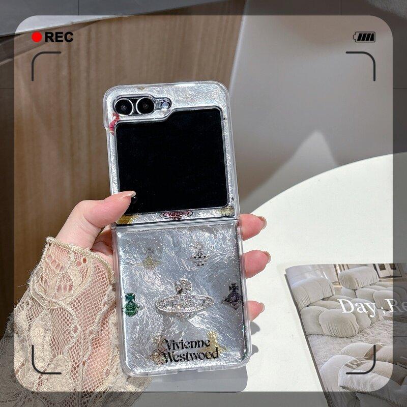 เหมาะสําหรับ Samsung Galaxy ZFlip7 zflip6 Glacier Planet เคสโทรศัพท์ Lanyard พับ Hard Shell สําหรับ Z Flip 7 6 5 5G N3Flip MixFlip 2 ฝาครอบป้องกัน