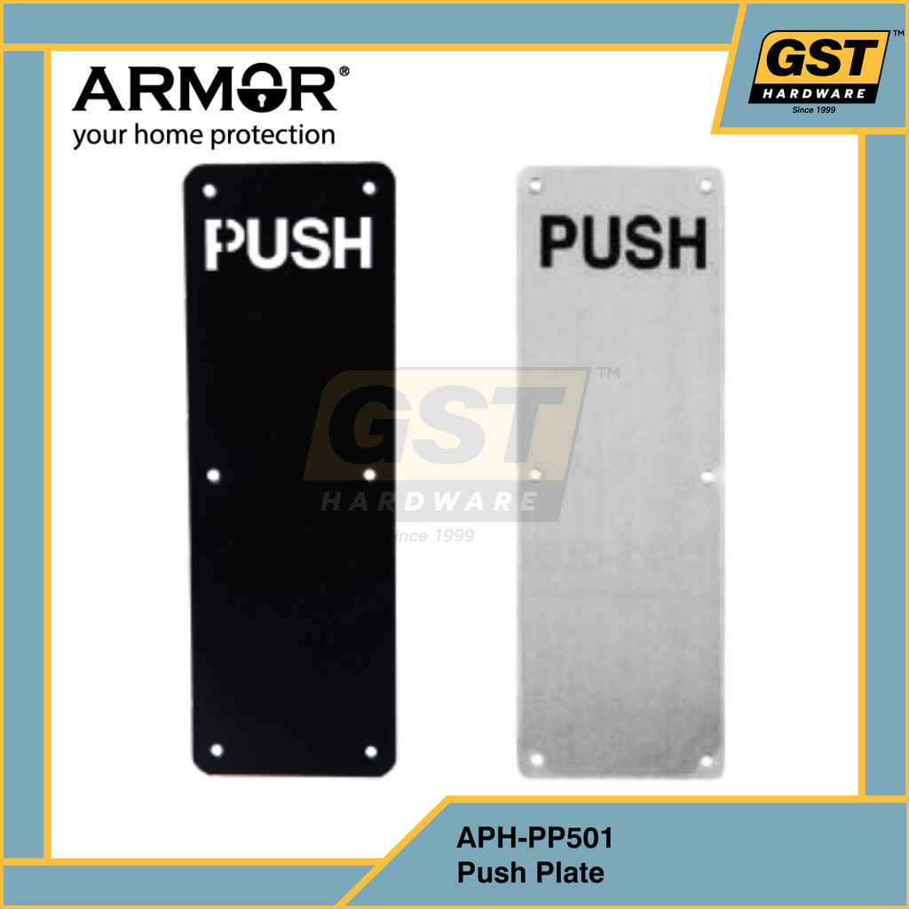 Armor Push Plate Handle Stainless Steel Door Push Plate Matt Black/Silver for Door Protection APH-PP
