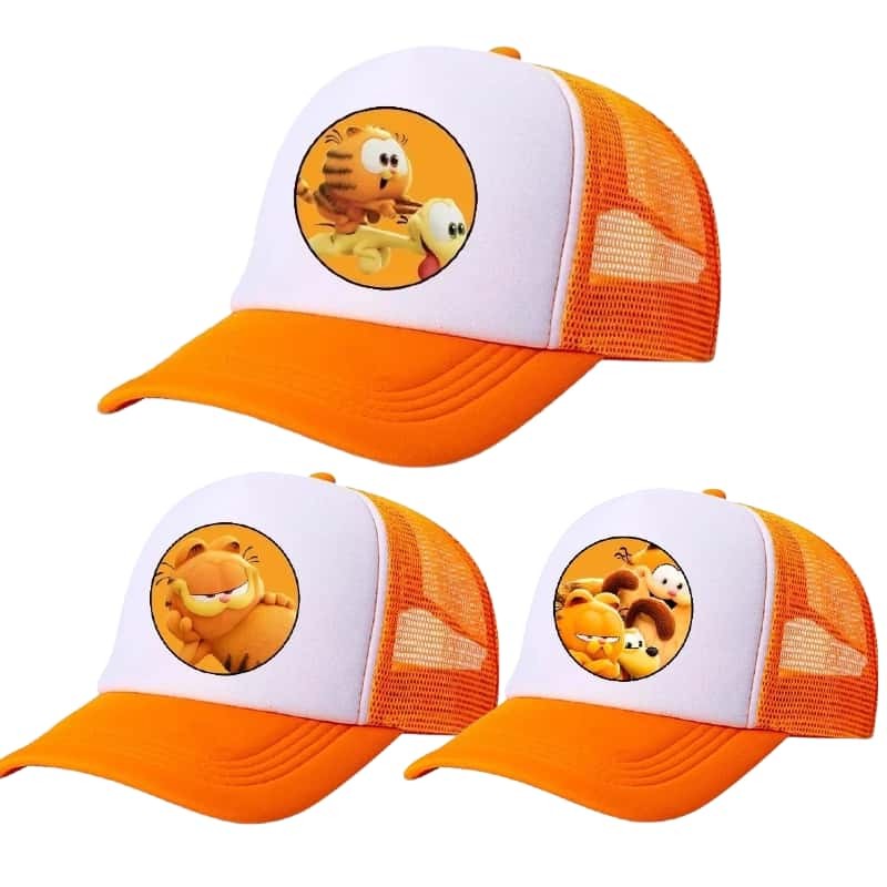 Garfield Unisex ตาข่ายเด็ก Trucker หมวก,คลาสสิกทูโทนเบสบอลหมวกผู้ใหญ่น้ําหนักเบา Breathable Sun Protection หมวกสําหรับทุกวัน Streetwear Travel Beach