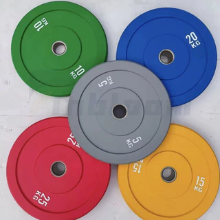 COD🔥แผ่นน้ำหนักบั้มเปอร์เพลท รู 2 นิ้ว บาร์เบล 2.5~25KG Olympic Bumper Plate ป้องกันสนิม พร้อมแกนบาร์เบลdy
