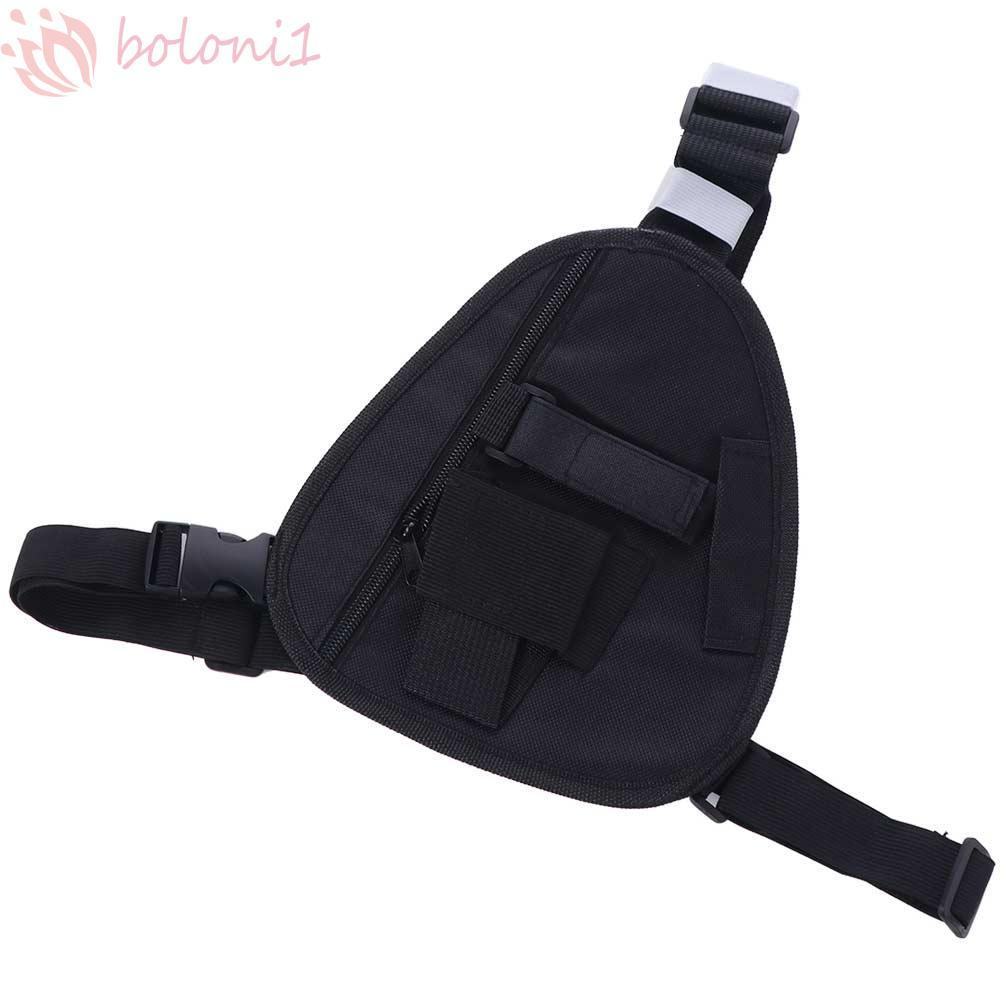 [COD] กระเป๋า Walkie Talkie, มัลติฟังก์ชั่นผ้า Oxford วิทยุสายรัดหน้าอก, Universal สีดําเสื้อกั๊กปรั