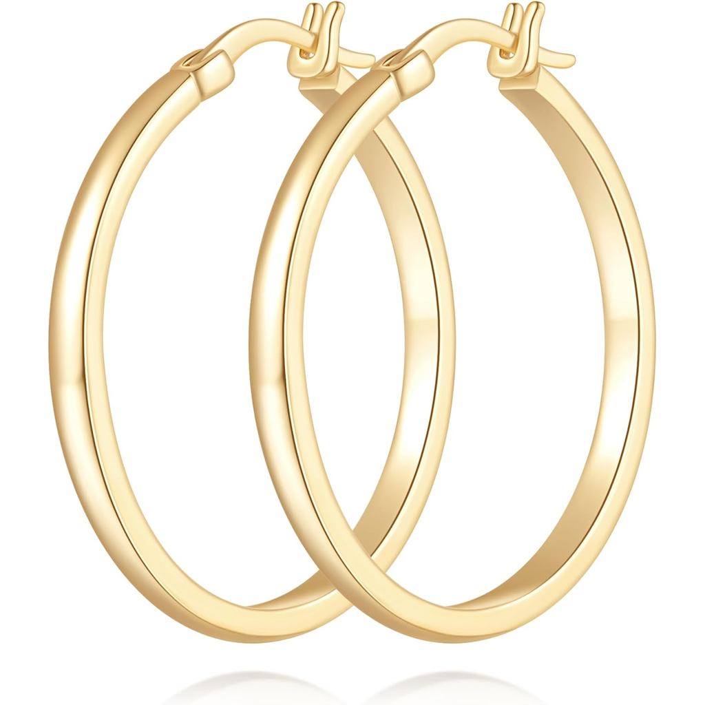 14K Gold Hoop ต่างหู 14K Gold ต่างหูสําหรับ Gold Hoop ต่างหูสําหรับ Hoops Understated Elegance ด้วยเ