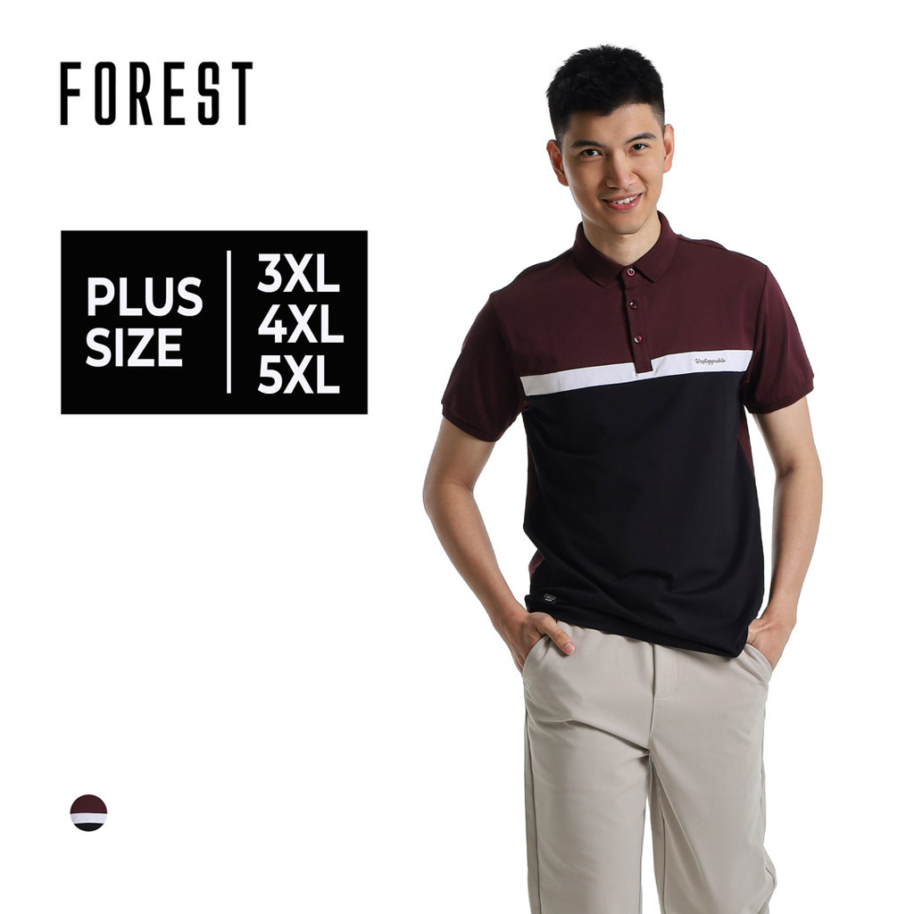 Forest Plus ขนาด Soft-touch ผ้าฝ้ายยืด 200gsm Slim Fit Polo Tee เสื้อผู้ชาย Baju T เสื้อ Lelaki - PL