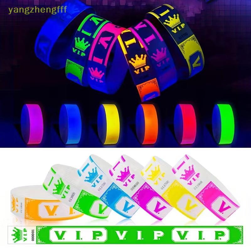 [yangzhengfff] 100 ชิ้น VIP Neon สร้อยข้อมือกระดาษเรืองแสงกันน้ําสร้อยข้อมือแบบใช้แล้วทิ้ง Tamper-Proof สําหรับงานปาร์ตี้, เทศกาลดนตรีและเหตุการณ์ [ใหม่]