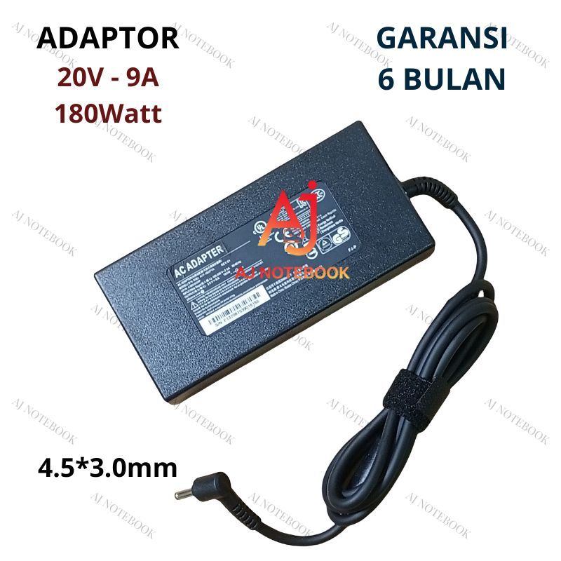 MSI อะแดปเตอร์ชาร์จ 20V - 9A 180W DC 4.5*3.0 มม.A20-180P1A ADP-180TBH A17-180P4B -AJNB