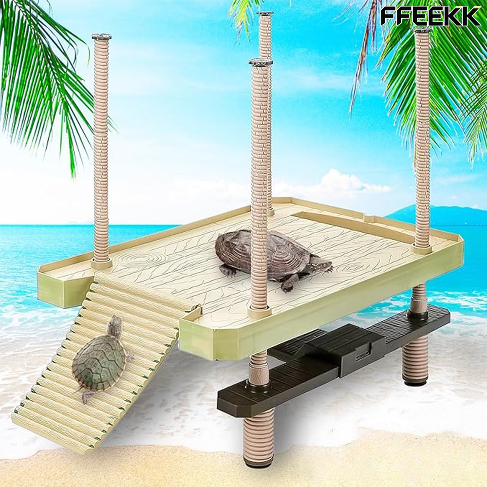 บกเต่า NomoyPet Floating Platform ที่พักเต่า บกเต่าอาบแดด แบบติดพื้นตู้ สามารถลอยน้ำตามระดับของน้ำ เต่าน้ำเต่าญี่ปุ่น