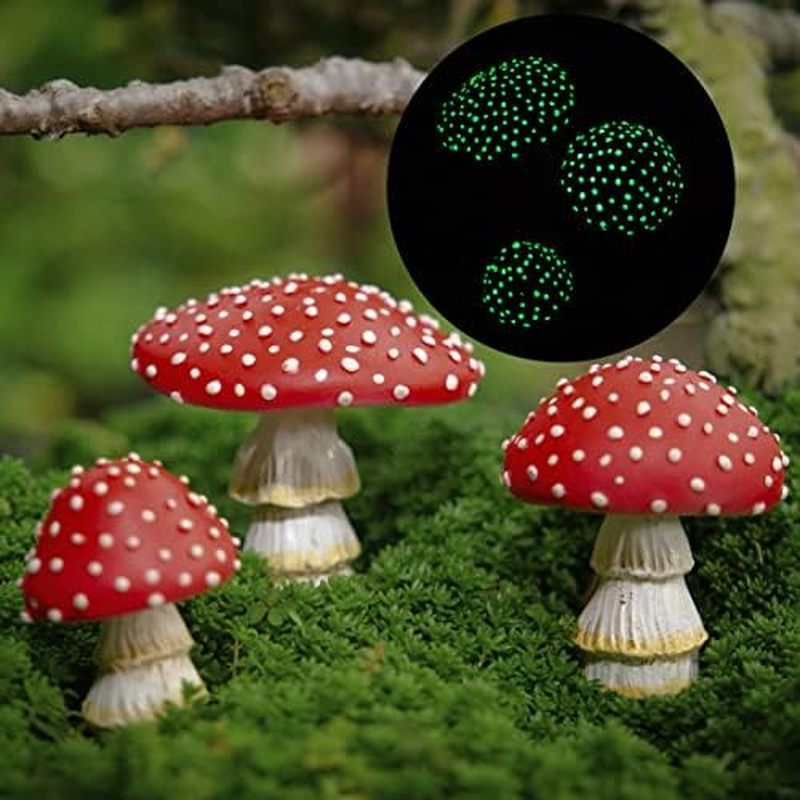 Tree Poetry Fairy Garden Miniatures, Mini Mushroom Figurines, Mushrooms Decor, Outdoor Mushroom, Fak
