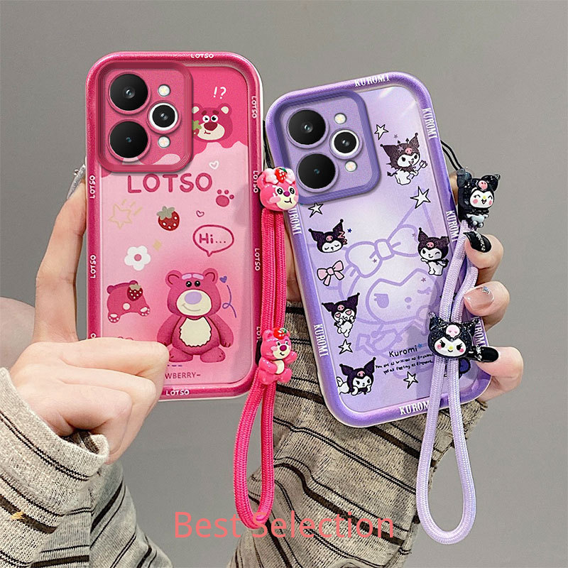 เคส VIVO V70 5G น่ารัก 3D การ์ตูนการ์ตูนตุ๊กตาของเล่น TPU ซิลิโคนอ่อนนุ่มผู้หญิงสร้อยข้อมือผู้ถือเคส  YD1
