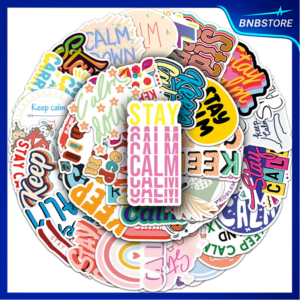 🍀ส่งจากไทย🍀 50แบบ Sticker คำสอน ข้อคิดเตือนใจ Keep Calm Positive Energy Inspire Short word