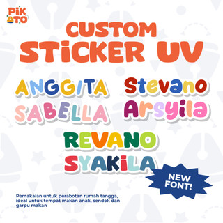 PIKATO Stiker UV DTF Colorfull Label Alat Tulis Tahan Air untuk Botol dan Perabotan