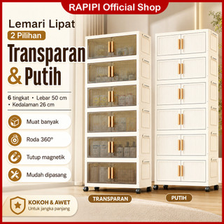 RAPIPI Lemari Lipat Modular 2-6 Susun Jumbo COD Lemari Baju Plastik Lebar 50/60cm Kedalaman 26cm