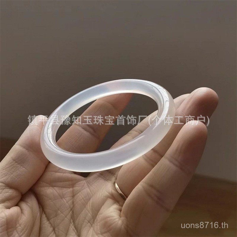 หลากหลายหนุ่ม 8 มม.สร้อยข้อมือความงามสาวแช่แข็งลิ้นจี่สร้อยข้อมือสีขาว Chalcedony สีขาว Moonlight รอ
