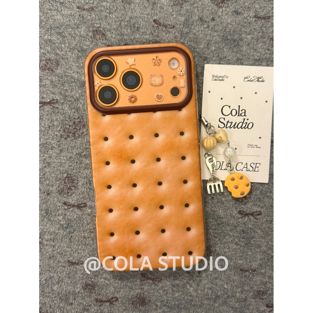 น่ารักกรณีโซดาบิสกิต Matte Arc Edge เคสโทรศัพท์กันกระแทกสําหรับ iPhone 17 Pro Max 16 Pro 15 14 Pro Max